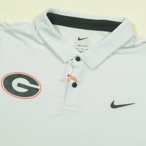 Nike Georgia Bulldogs Dri Fit Tour Polo Shirt Mens 2XL White Stretch